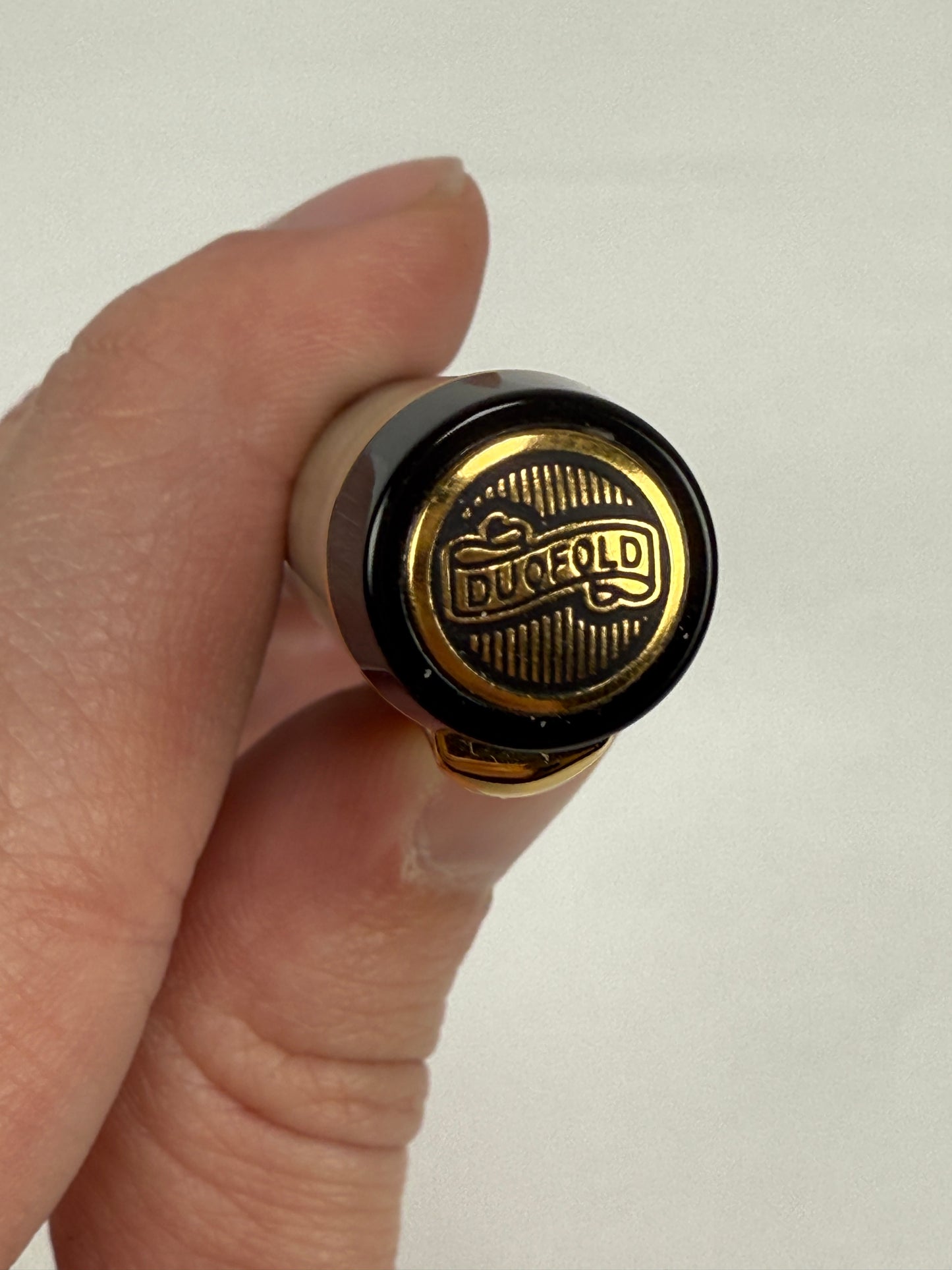 Parker Duofold Fountain Pen Pearl and Black Finish 18K 750 Medium Nib