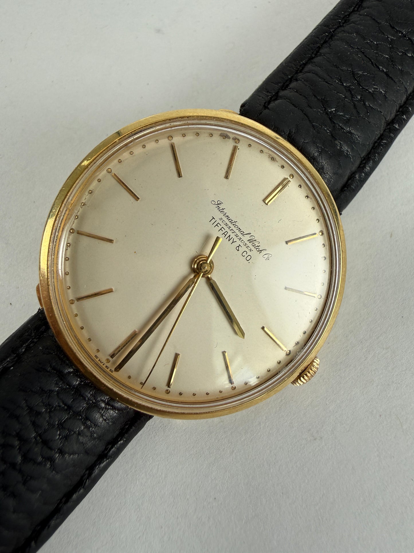 IWC Tiffany & Co. Schaffhausen Dial 34mm Watch 18K Yellow Gold Manual Wind 401 Movement