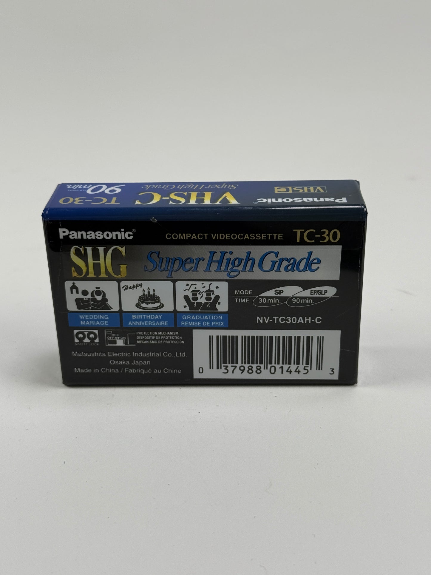Lot of 2 Panasonic TC-30 VHS-C 90 Min Super High Grade Tapes