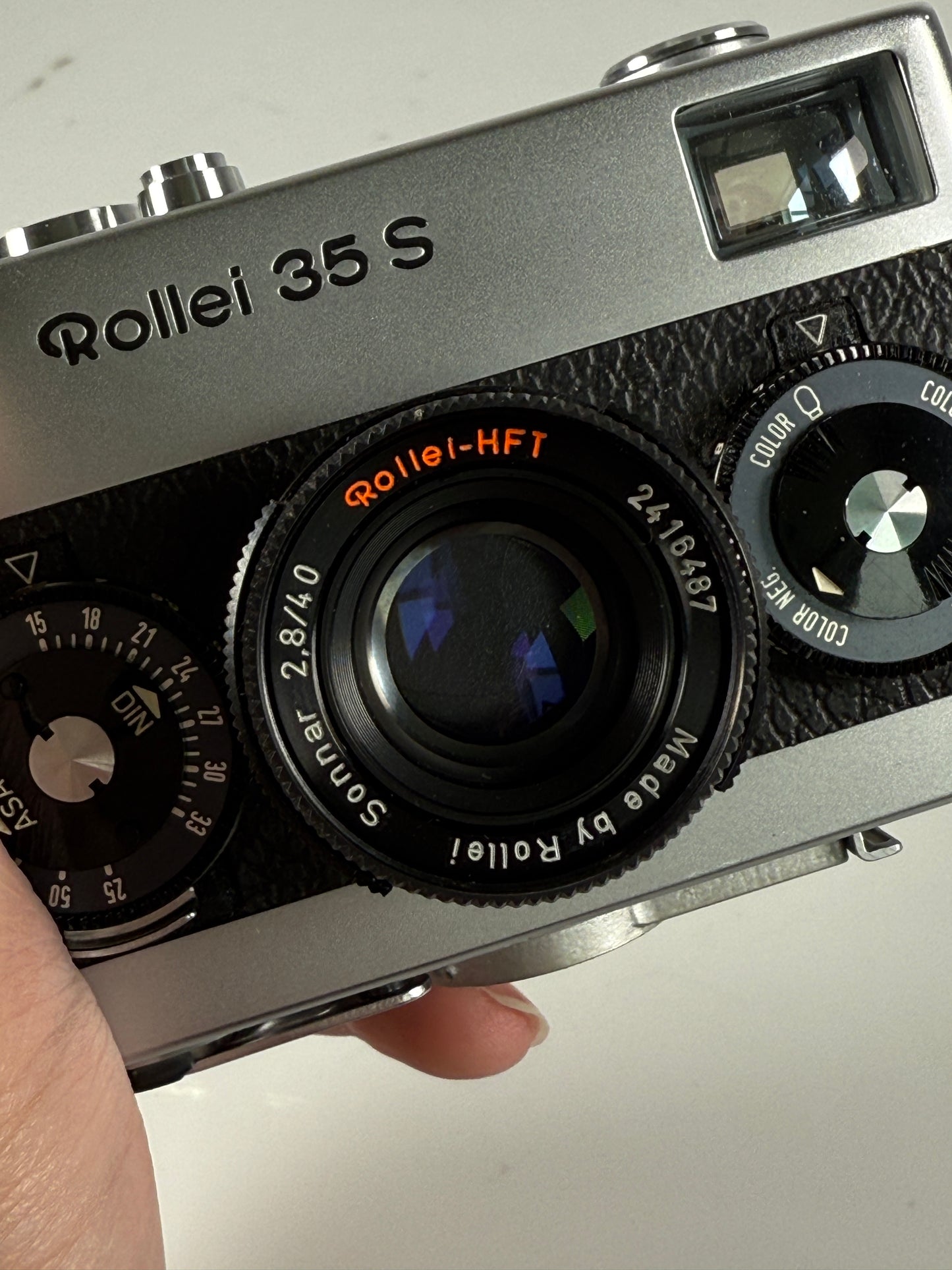 Rollei 35 35S 40mm Sonnar f2.8 HFT Lens chrome silver