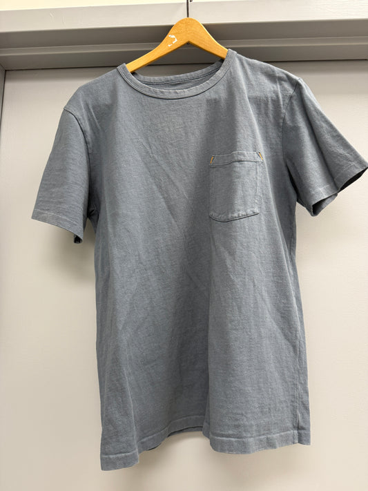 Freenote Cloth Co Mens Pocket T-Shirt Sz M Medium Tee Shirt Made In USA Faded Blue