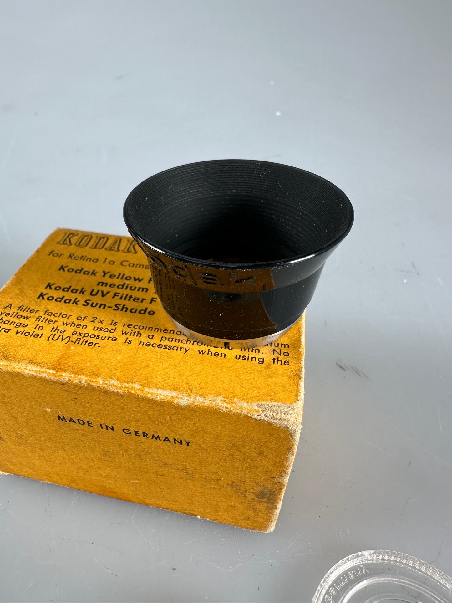 Kodak Retina 1a Xenar Lens Hood 27mm Shade w/ yellow and UV filter