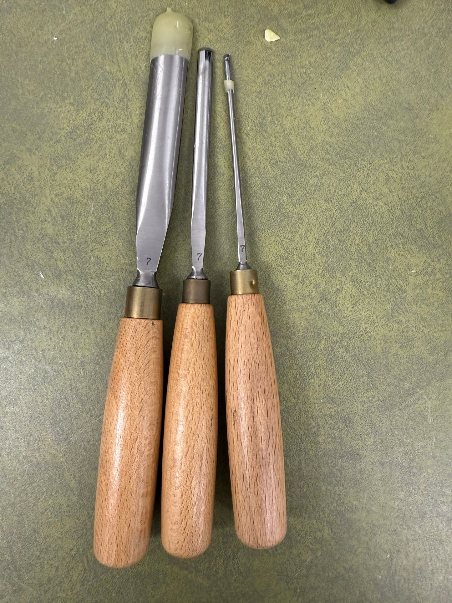 Vintage Ashley Iles Carving Gouge set of 3 No 7 Chisel