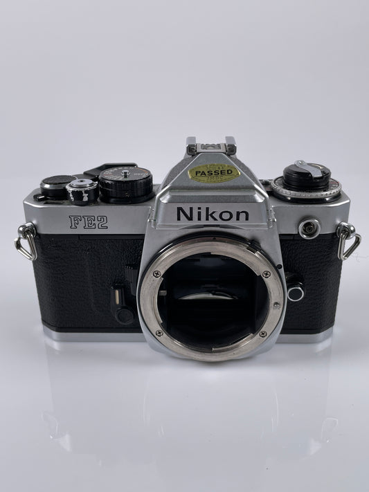 Nikon FE2 silver chrome 35mm SLR Film Camera Body