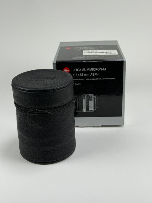 Leica Summicron-M 35mm F2 ASPH. II Lens Silver 11674 BOX & CASE only