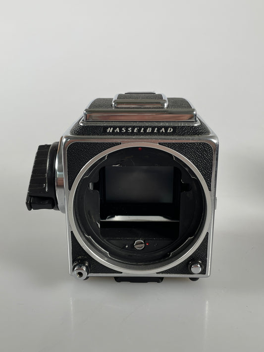 Hasselblad 501CM Medium Format Film Camera Body Chrome, wlf waist level, acute matte focusing screen