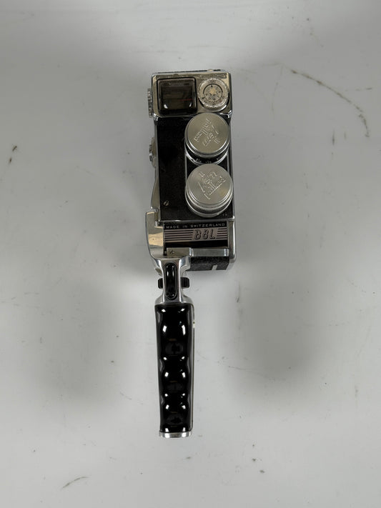 Paillard Bolex B8L Double 8mm Movie Cine Film Camera w/ 13mm and 5.5mm Kern lens