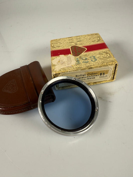 Rollei Bay IV Filter B5 -1 Blue For Camera TLR Rolleiflex Wide RARE WIFMB