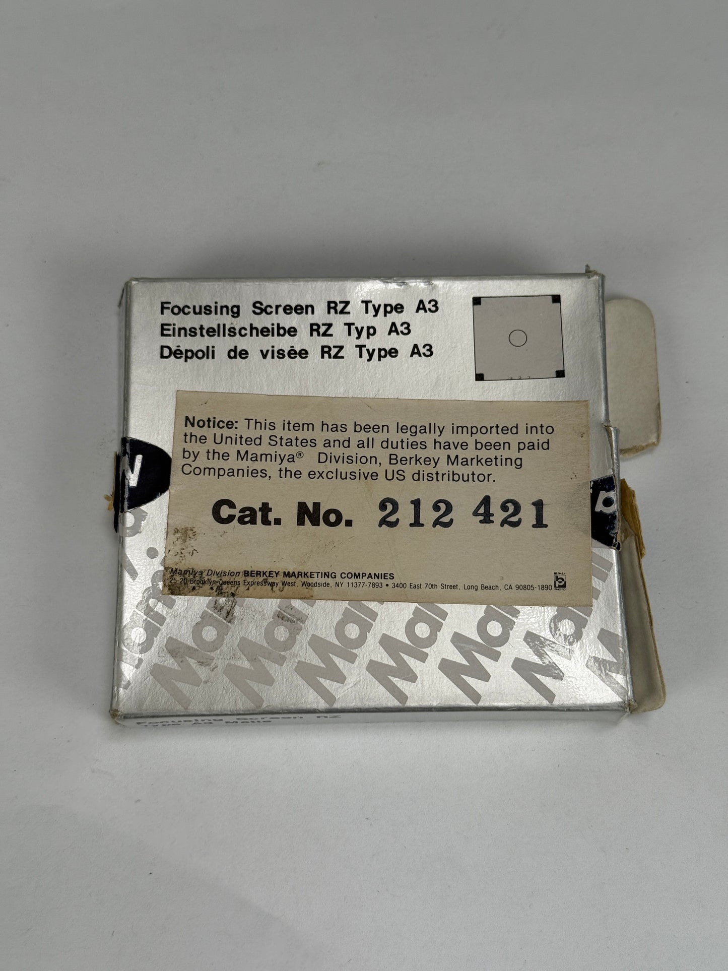 Mamiya RZ67 Focusing Screen Type A3 Matte For Pro II D
