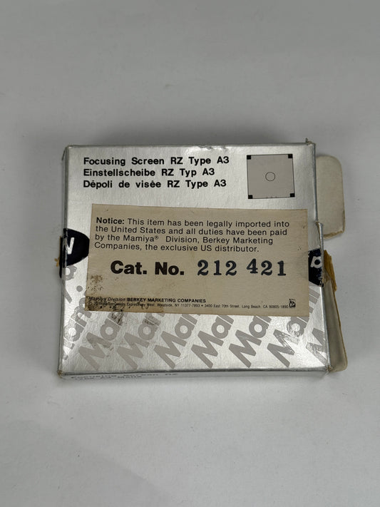 Mamiya RZ67 Focusing Screen Type A3 Matte For Pro II D