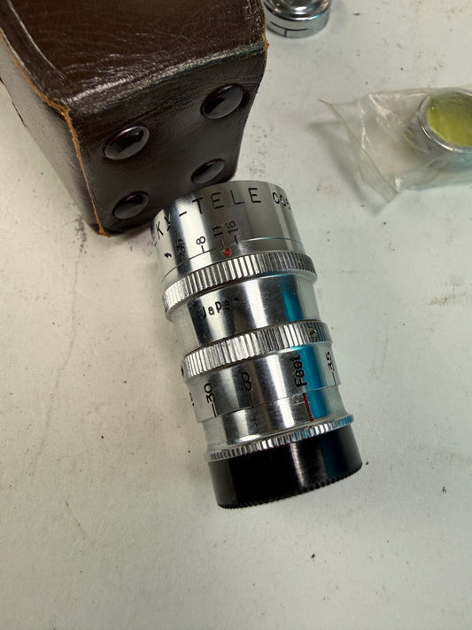 Riken Steky Model IIIB Spy Camera 16mm film w/ 2.5cm f3.5, 40mm f5.6, case