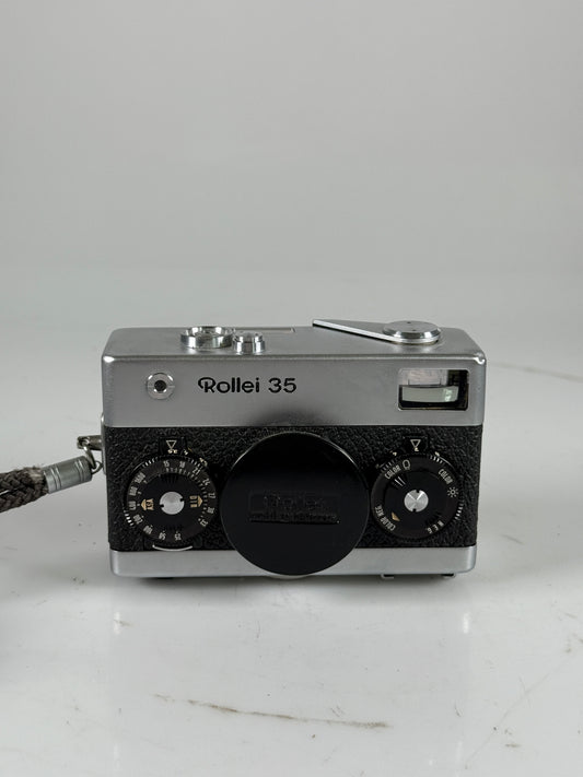 Rollei 35 Film Camera w/ Carl zeiss Tessar 40mm F3.5 Chrome Silver Honeywell Germany