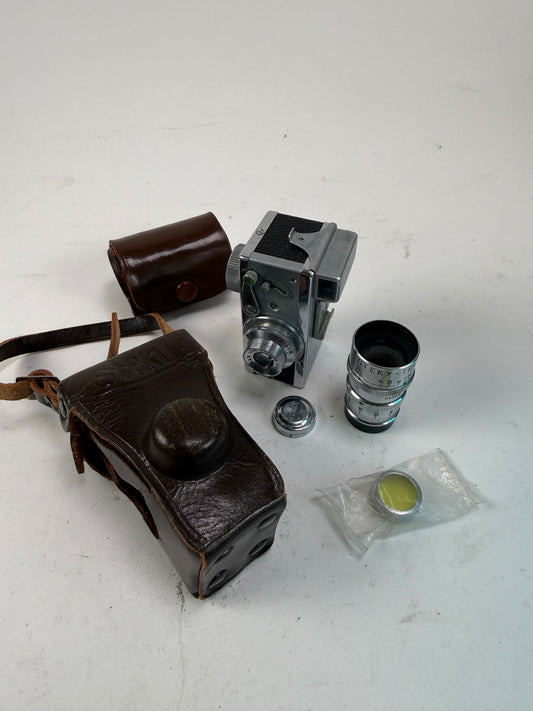 Riken Steky Model IIIB Spy Camera 16mm film w/ 2.5cm f3.5, 40mm f5.6, case