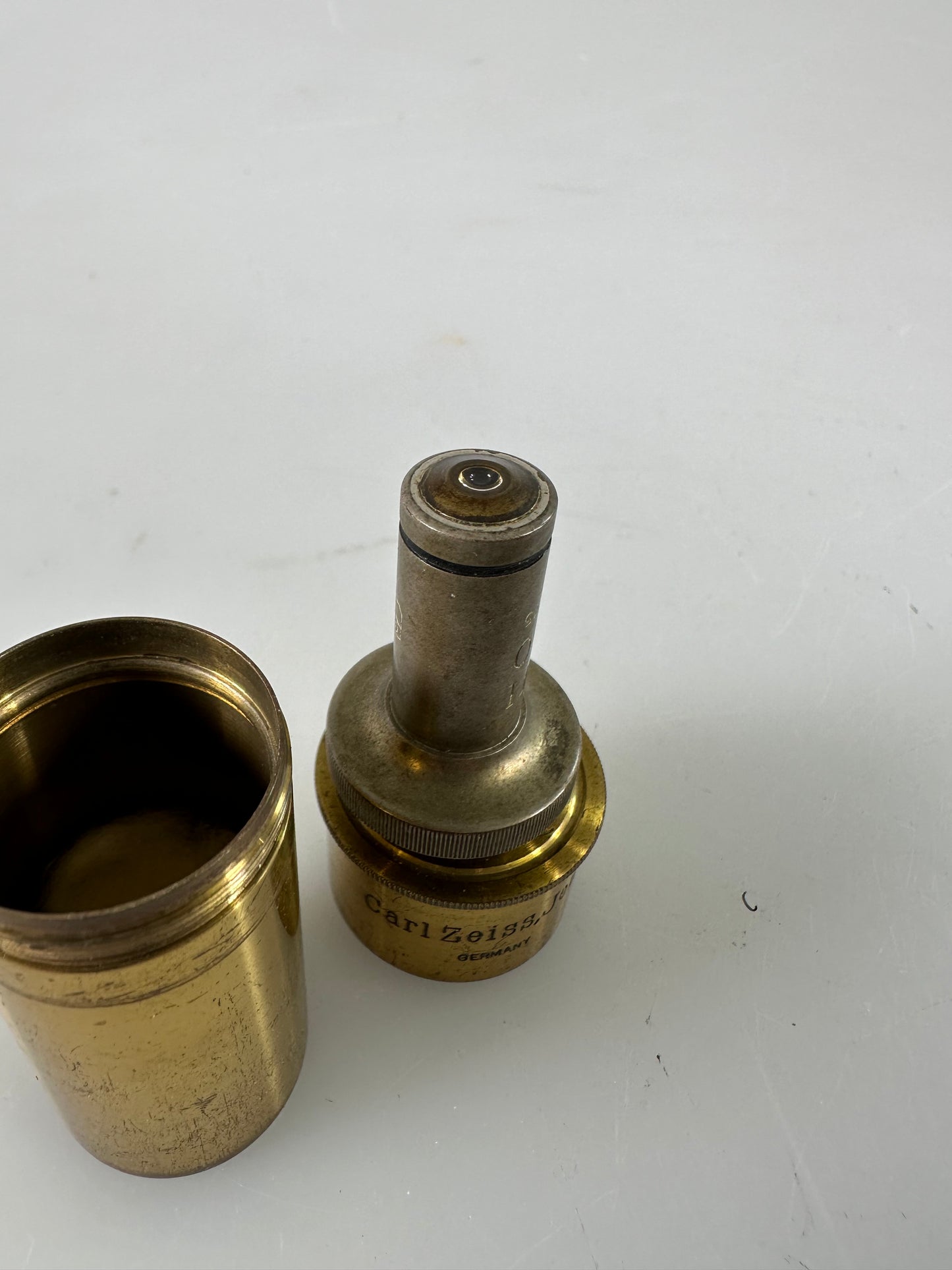 Vintage Carl Zeiss Jena Brass Objective Lens WI 40 0.75 D* For Microscope