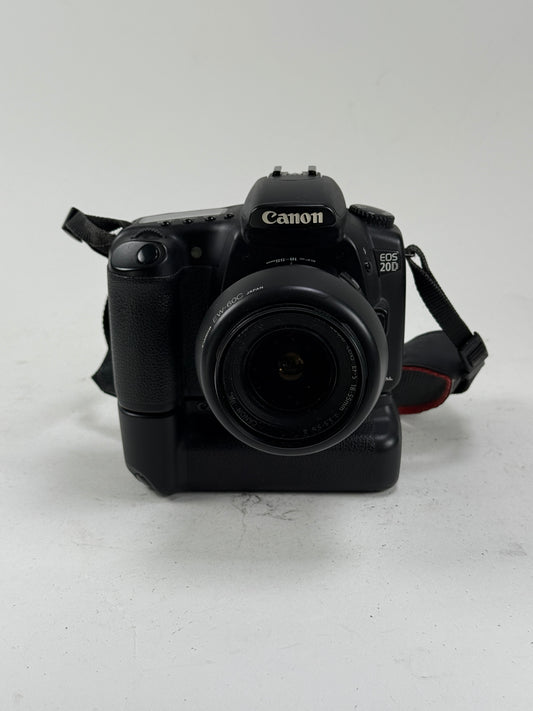 Canon 20D Digital SLR Camera Body with 18-55mm lens, grip, kit