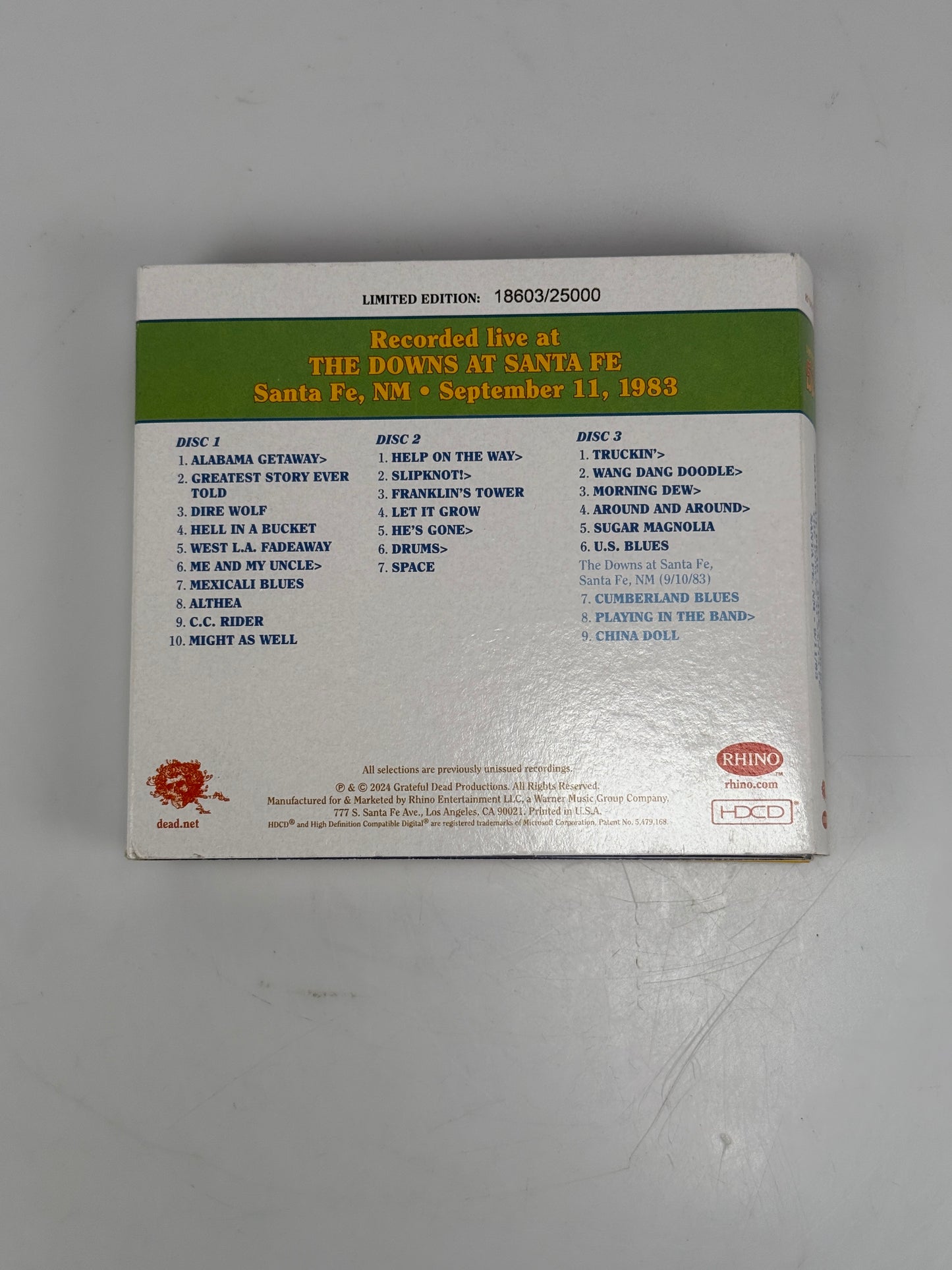 Grateful Dead Dave's Picks Vol 52 Santa Fe Downs 9/11/1983 Excellent condition