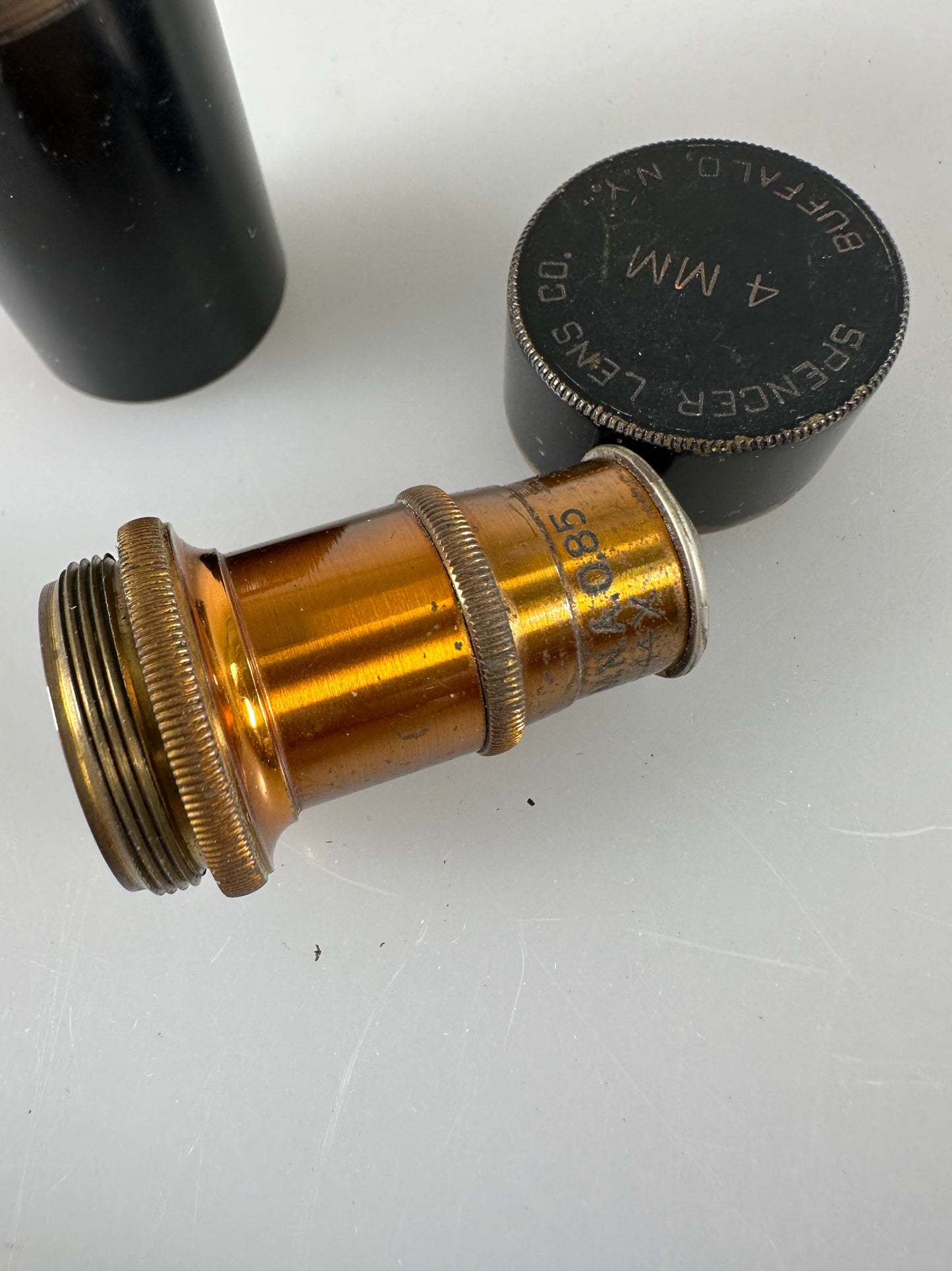 SPENCER Buffalo Brass lens OBJECTIVE 4mm 0.70 44x LENS MICROSCOPE