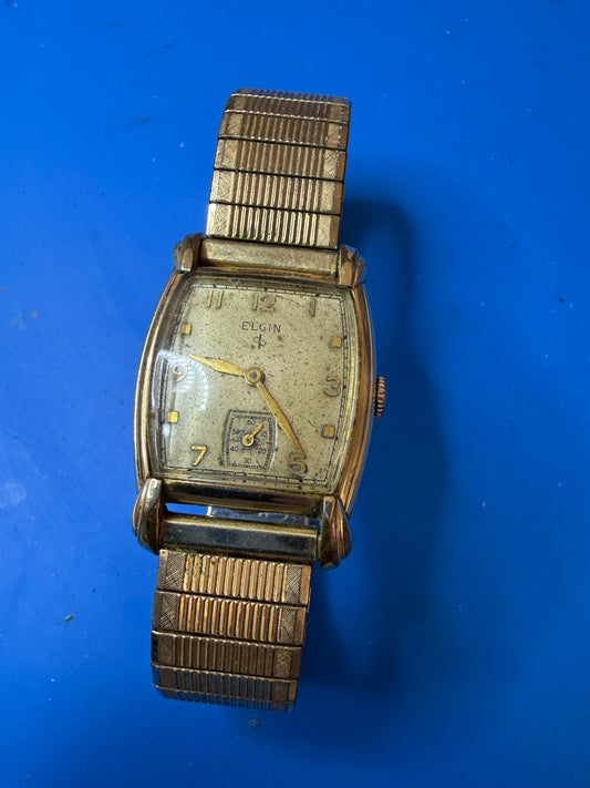 Vintage Mens Elgin 10K RGP Watch rolled gold plate manual wind