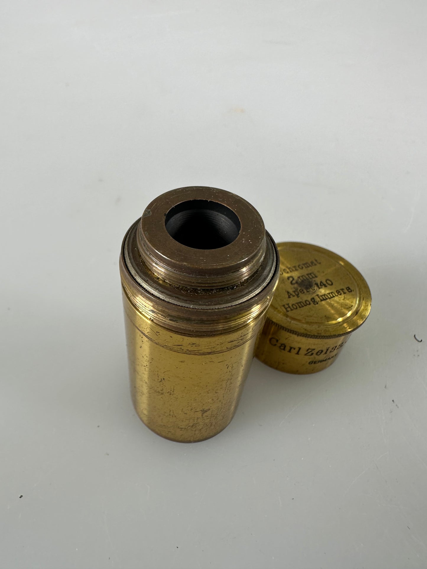 Vintage Carl Zeiss Jena Brass Objective Lens WI 40 0.75 D* For Microscope