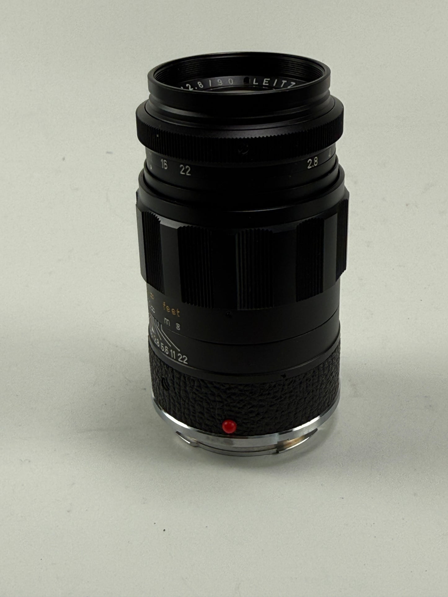 Leica 90mm f2.8 Elmarit Black M mount lens