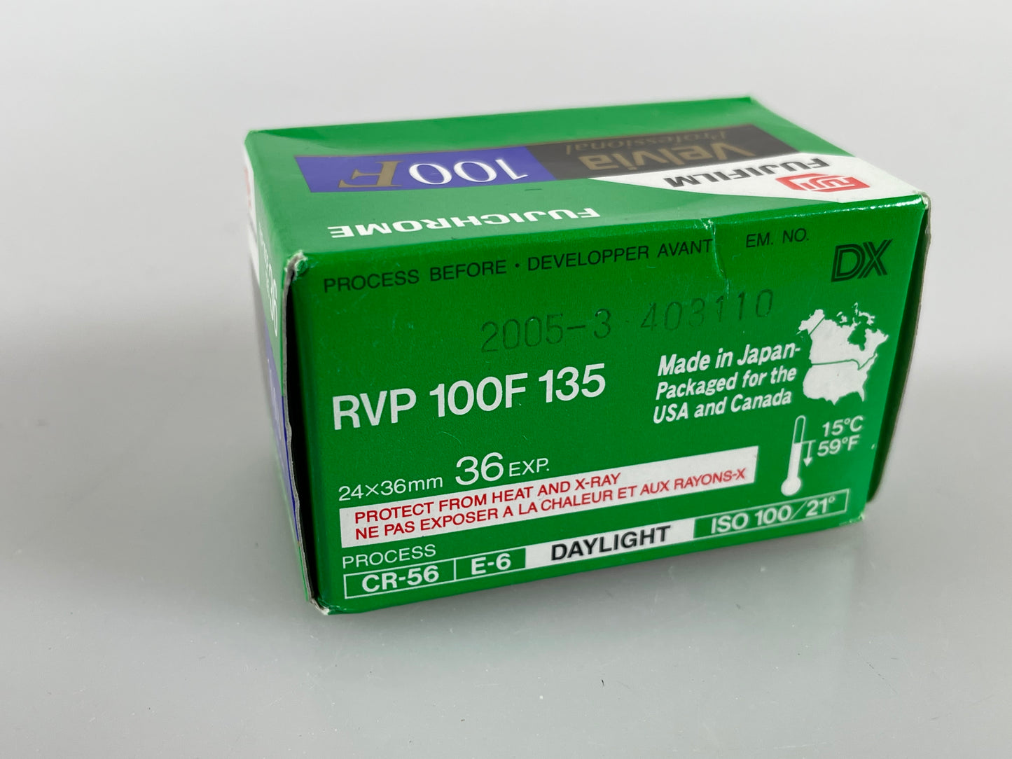 Fujichrome Velvia 100F 35mm 36 exp 1 roll slide film