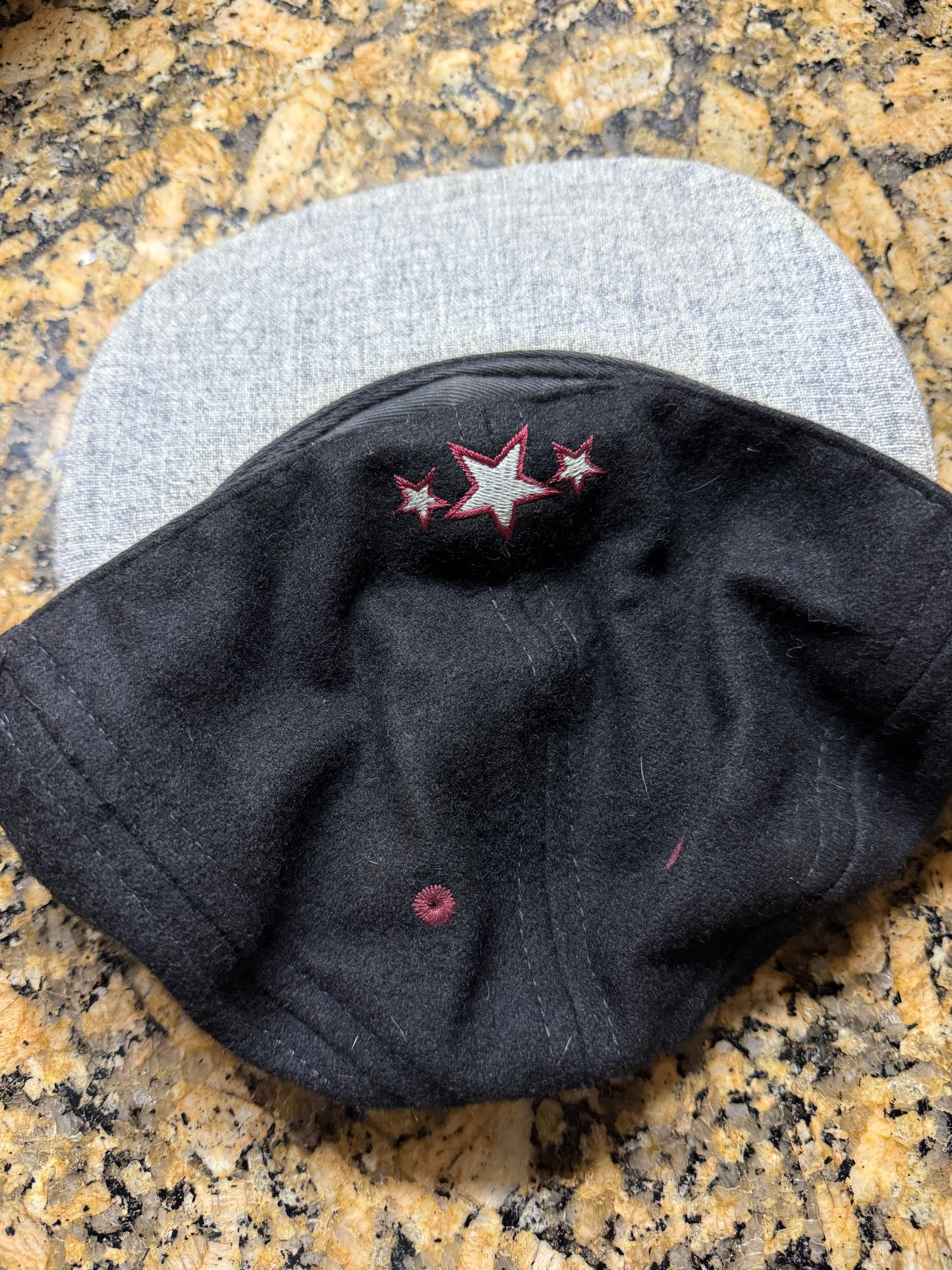 Ebbets Field Flannels “N” with stars Vintage black baseball hat size 7 1/2