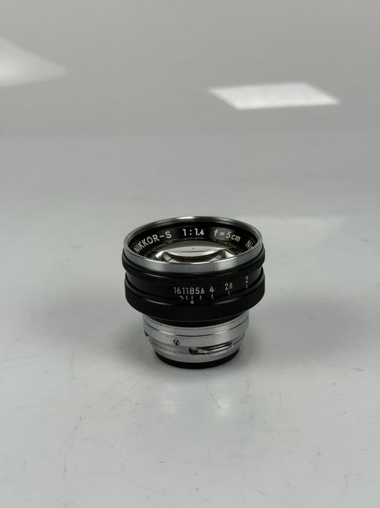 Nikon Nikkor S 5cm 50mm f1.4 Nippon Kogaku Rangefinder Lens Black