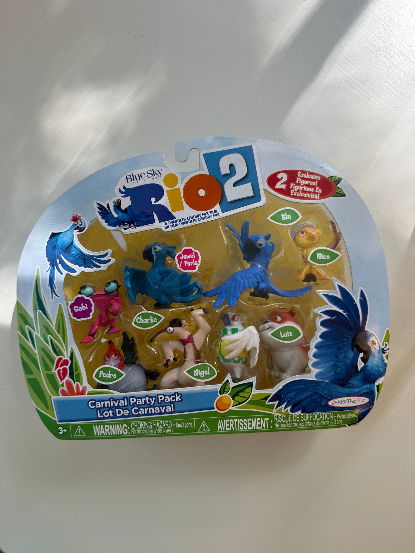 Rio 2 8-Pack 2" Action Figure Doll Bird Blue Macaw Toy NOS 2014 Jakks