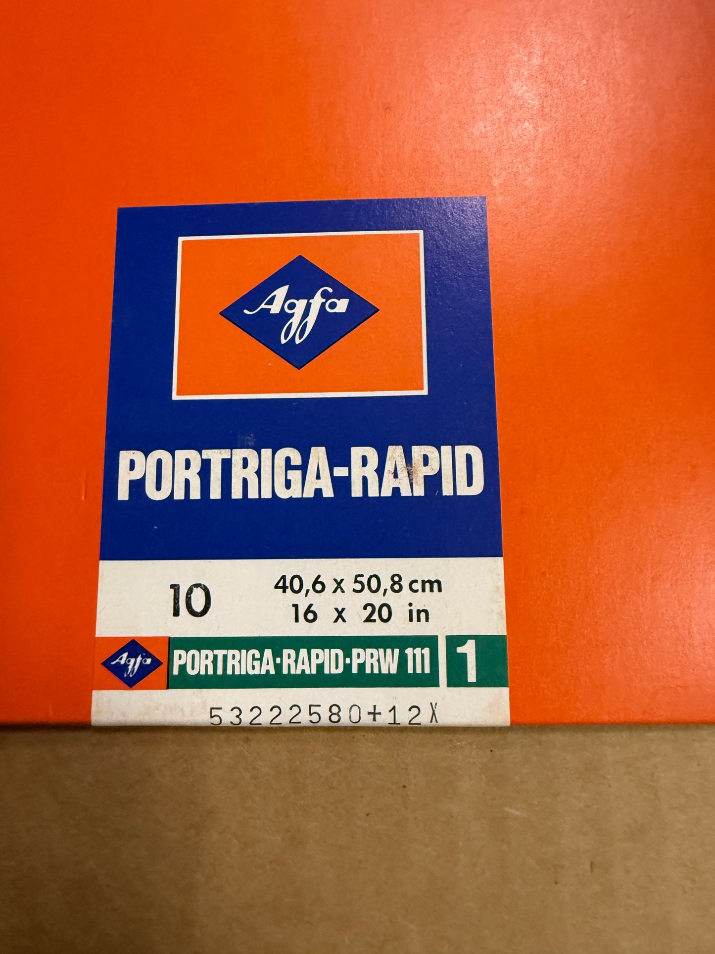 Agfa Portriga Rapid Photo Paper 10 Sheets 16x20 inch PRW 111 1