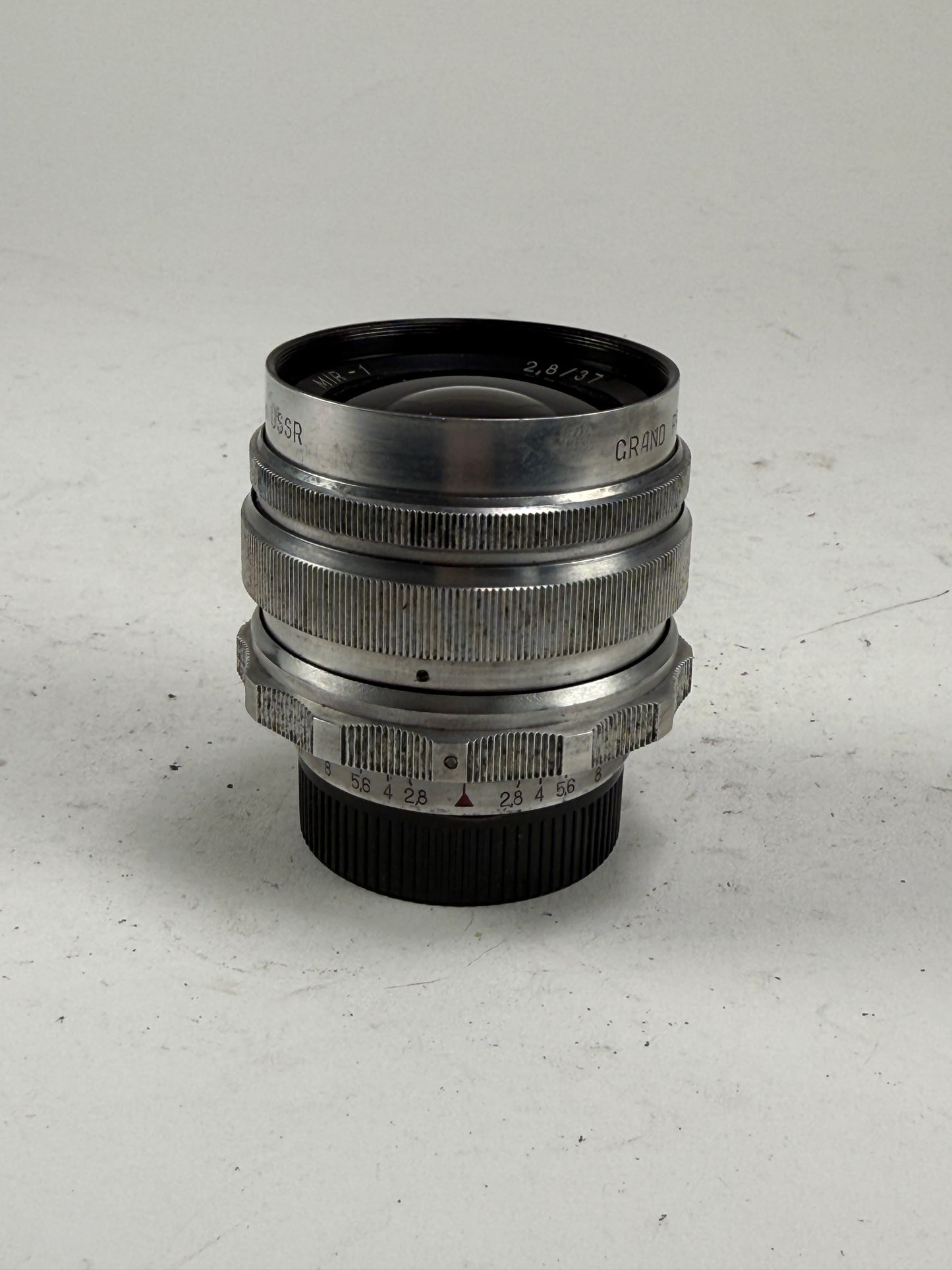 Mir-1 Grand Prix Brussels 1958 Silver 37mm f2.8 M39 LTM Mount lens Soviet Vintage