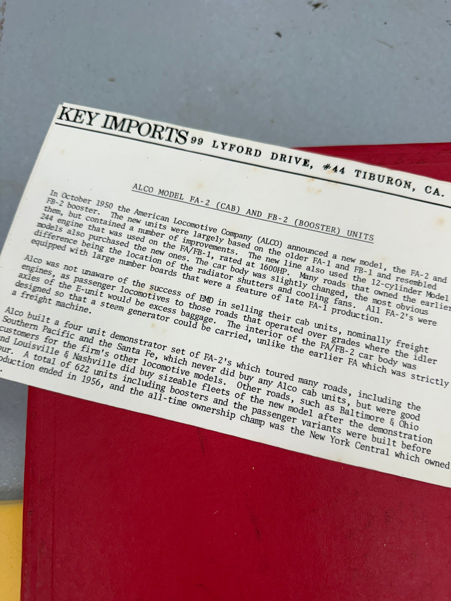 HO Scale Key Imports ALCO Erie FA-2 A/B Custom Set Blake Tatar