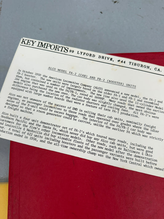 HO Scale Key Imports ALCO Erie FA-2 A/B Custom Set Blake Tatar