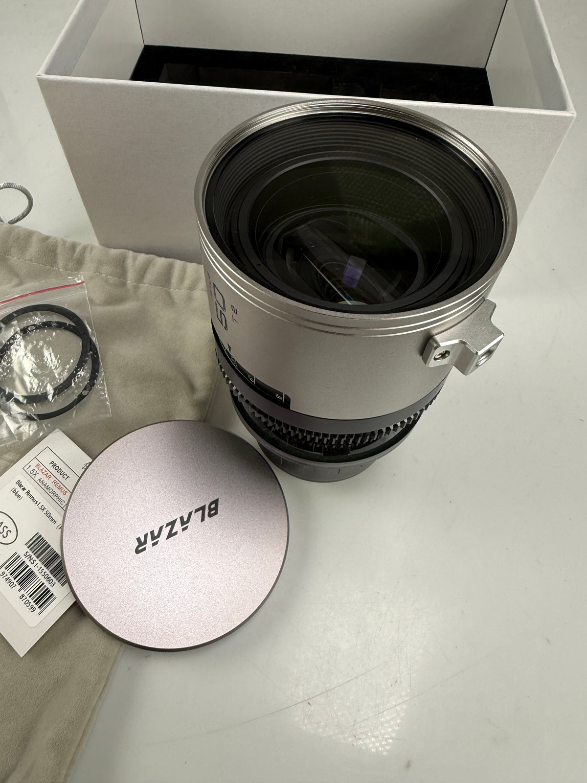 Blazar Remus 50mm T2.0 1.5x Anamorphic Full Frame Lens PL Mount Silver Flare