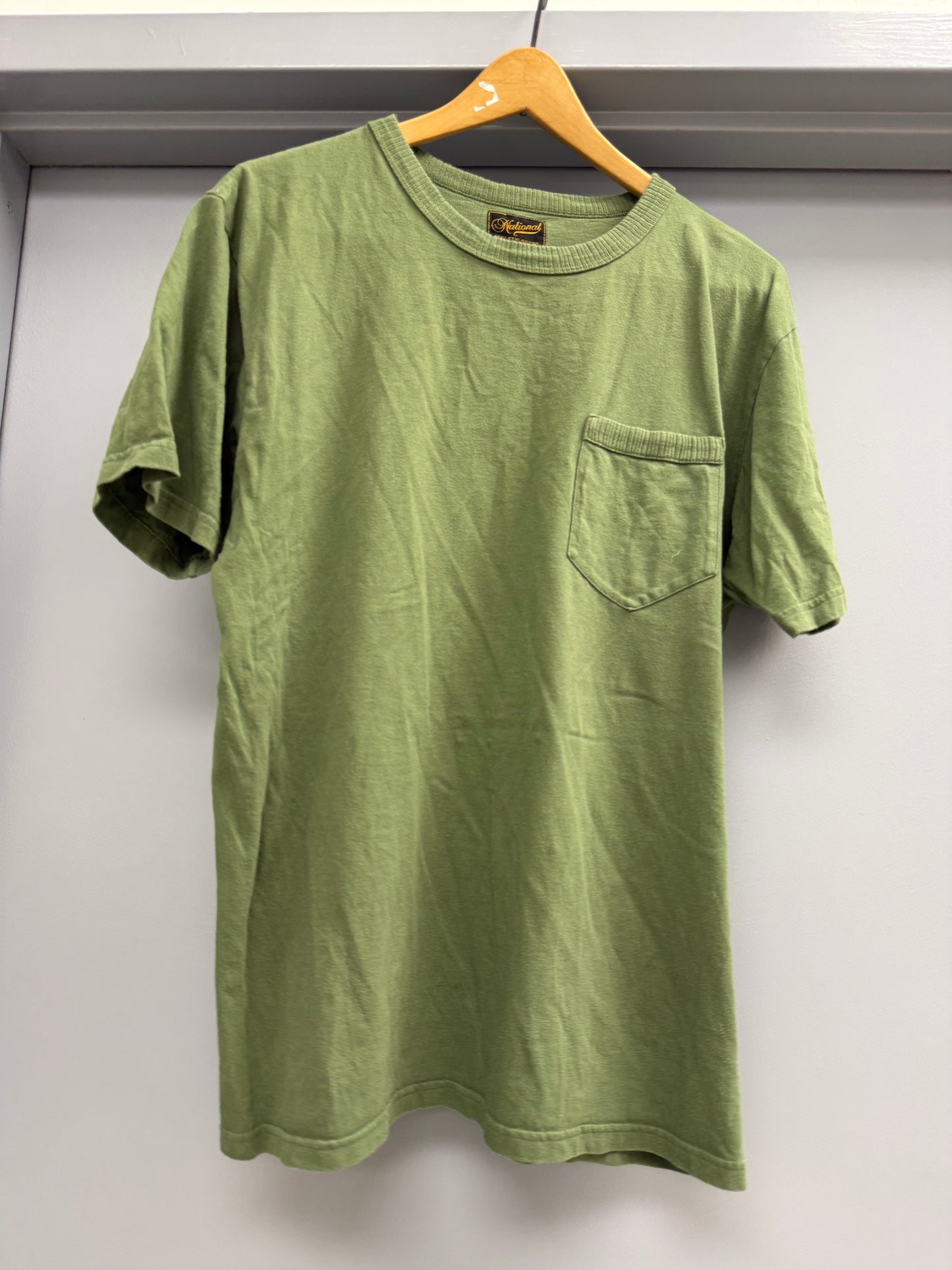 national athletic goods pocket tshirt tee sz 42 green