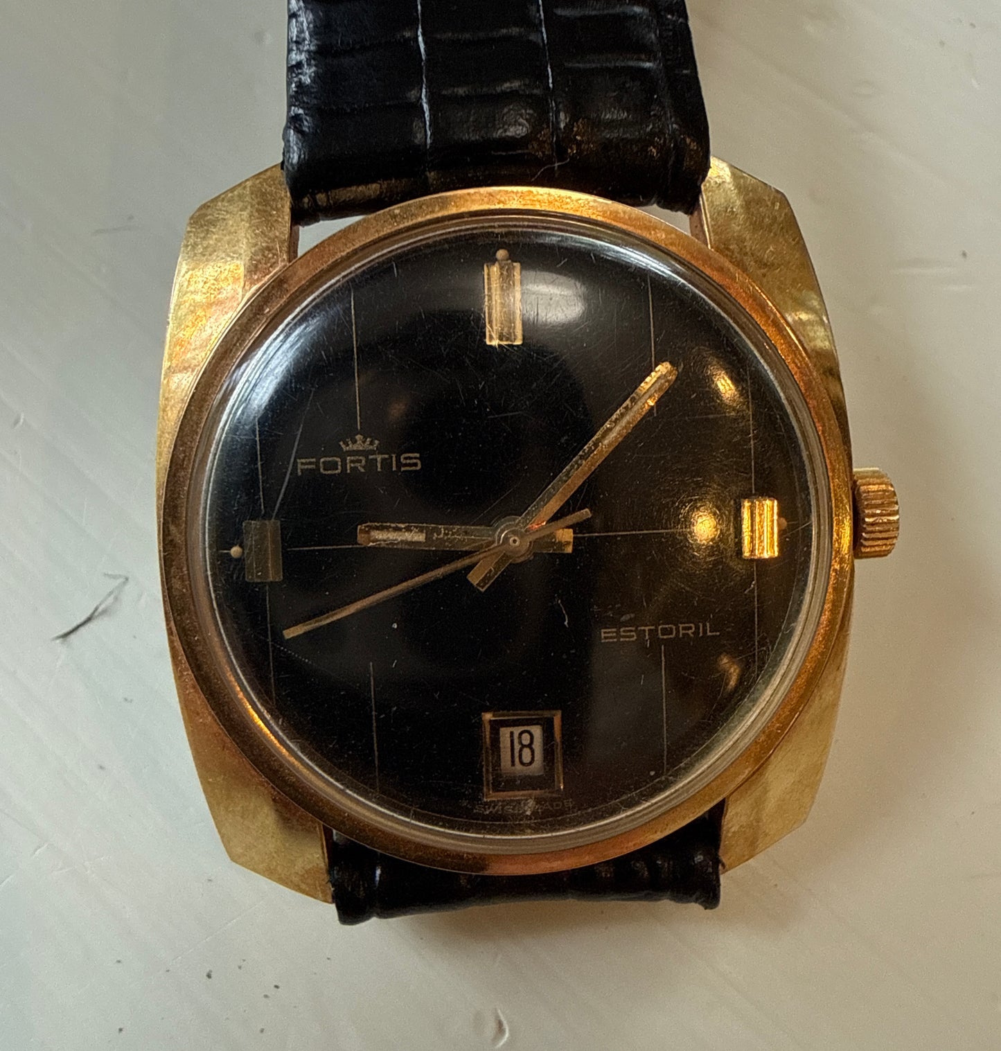 FORTIS ESTORIL 21 Jewel manual wind WRIST WATCH MEN’S DATE RARE