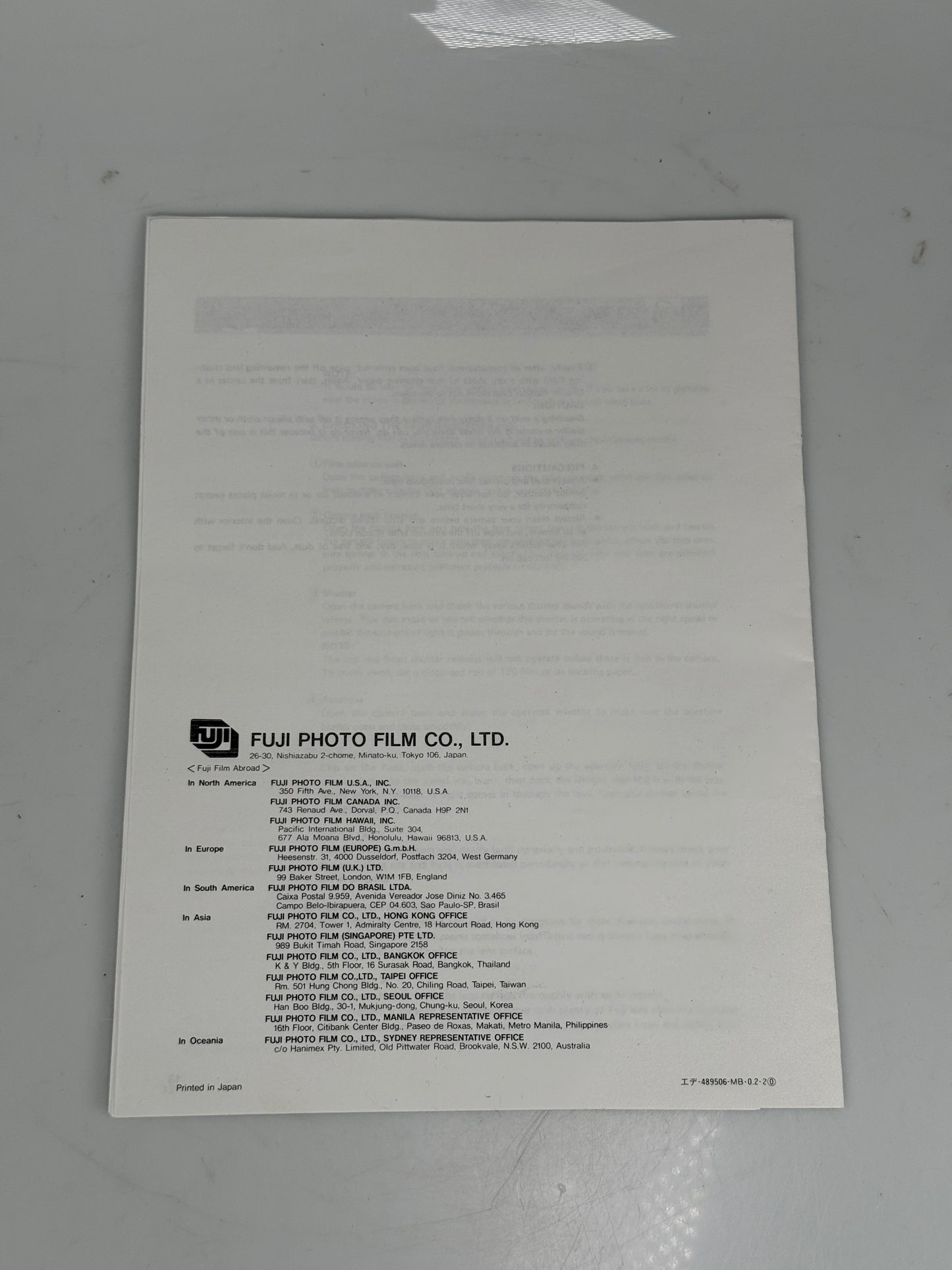 Fuji fujifilm G617 Instruction Book, Camera Guides & Manuals