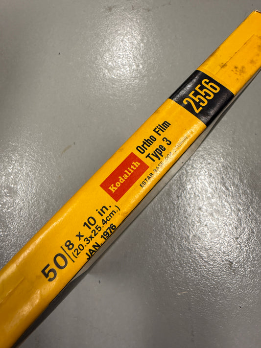 Kodak 8x10 50 sheets Kodalith ortho film 2556, type 3 graphic arts film