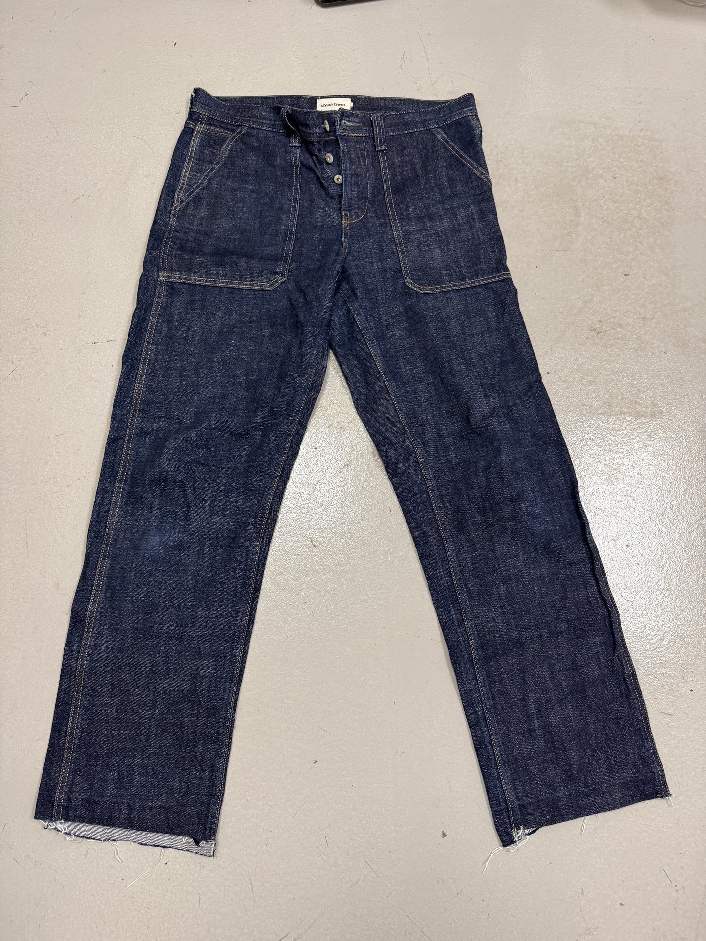Taylor Stitch Mens Jeans 34x30 Blue Straight The Mariner Selvedge