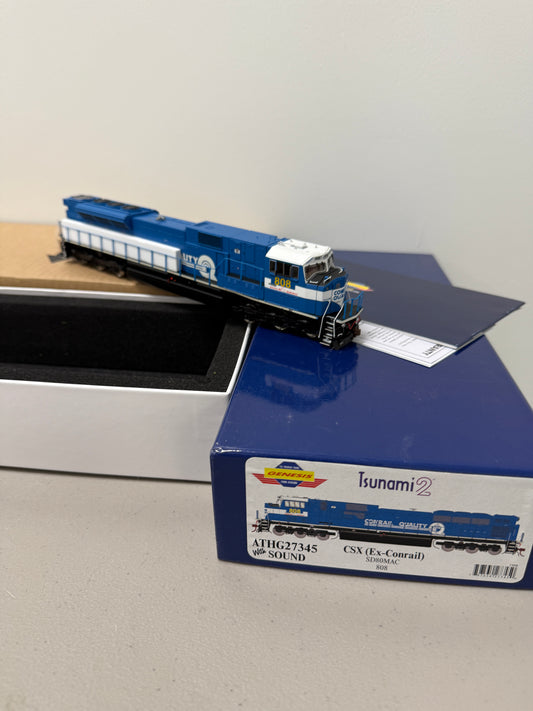 Athearn Genesis HO Scale Conrail SD80MAC #808 with DCC/Sound Tsunami 2