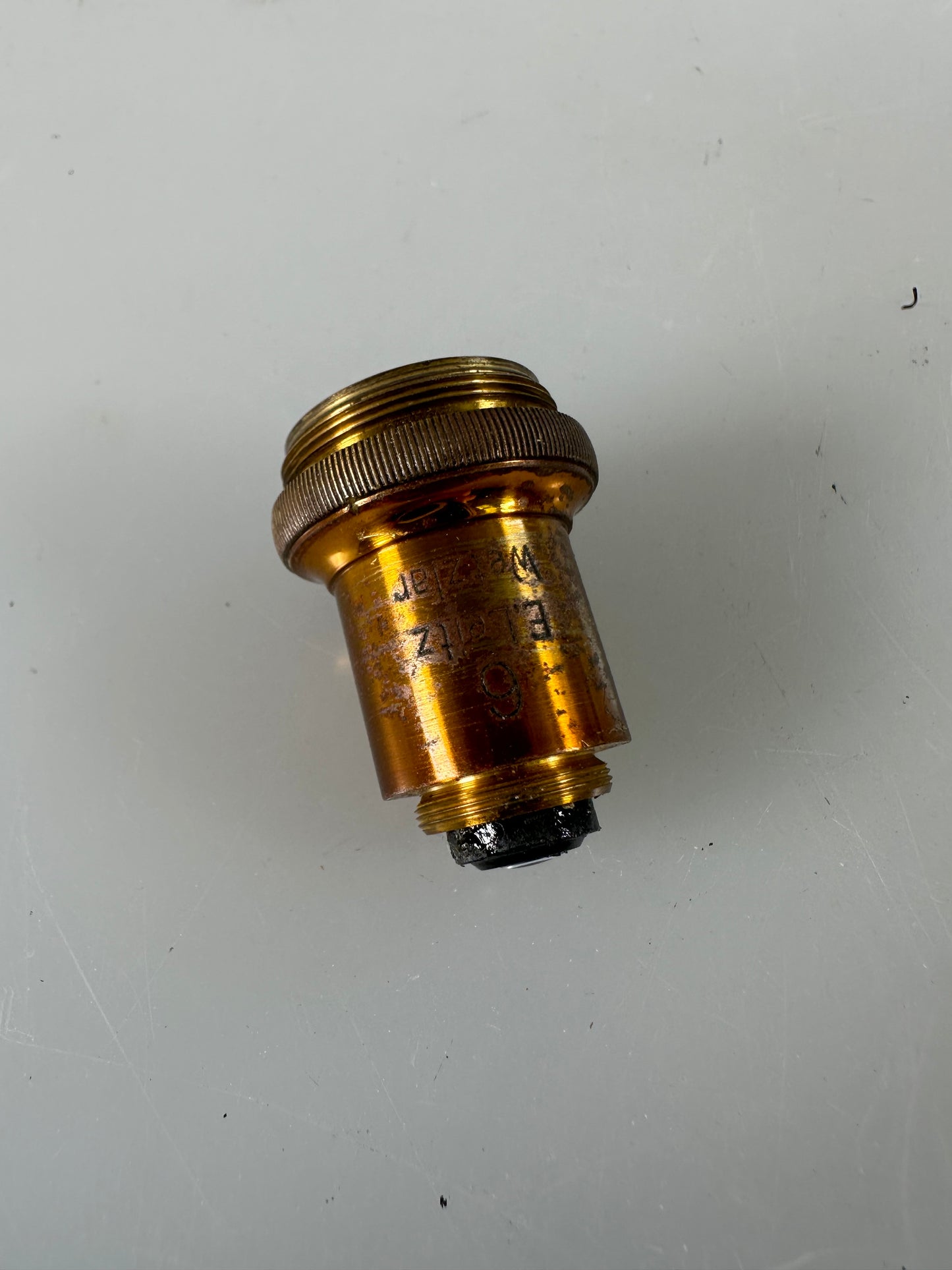 Leica LEITZ Wetzlar Brass Microscope lens OBJECTIVE 6 Univ of Penn