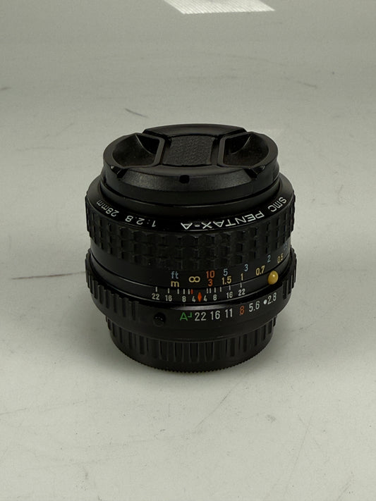 SMC Pentax A 28mm f2.8 K Mount Wide Angle Manual Focus Lens
