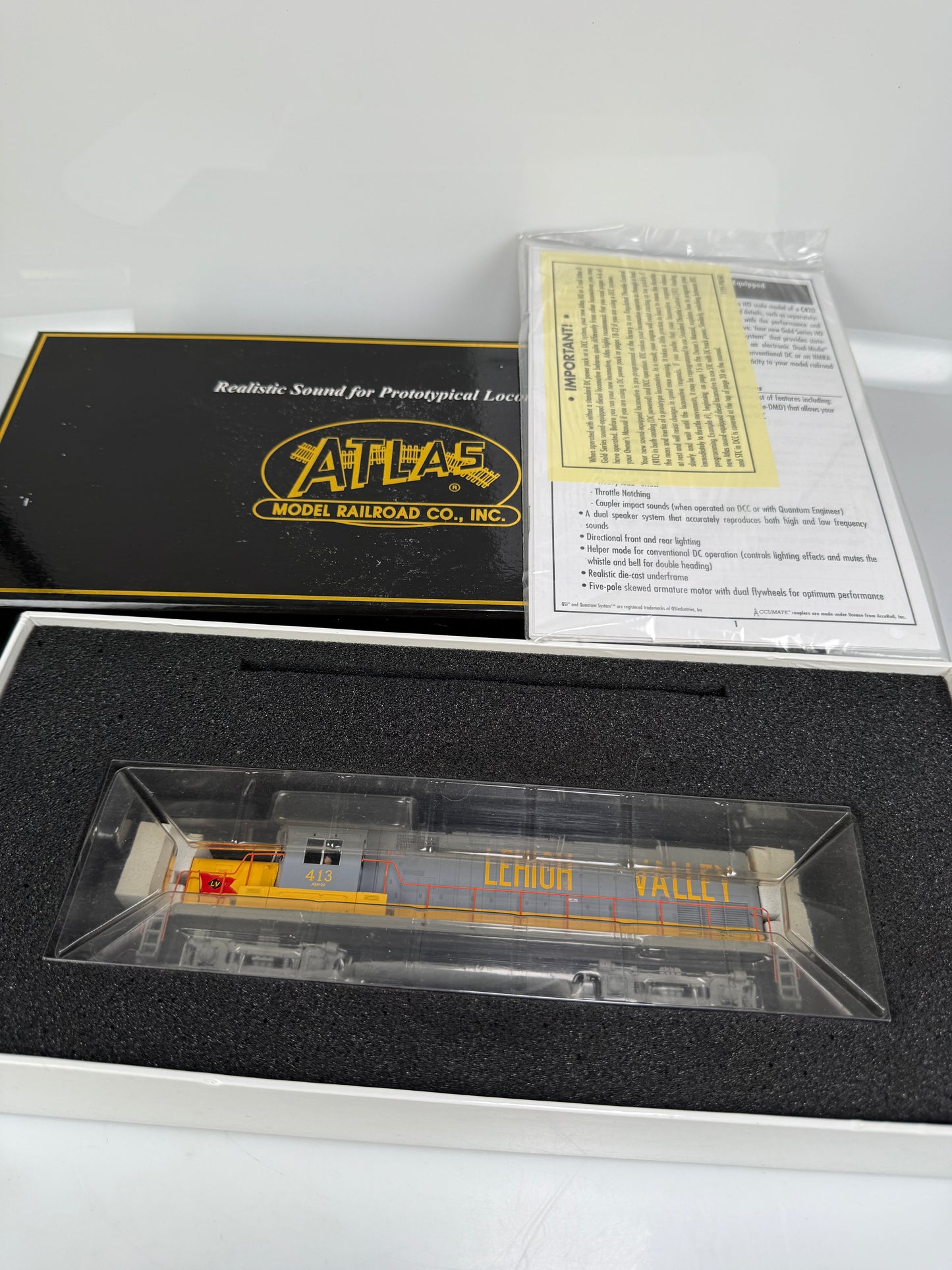 Atlas master gold HO 10000 Lehigh Valley 413 C420 PH1 Locomotive w/ DCC & Sound