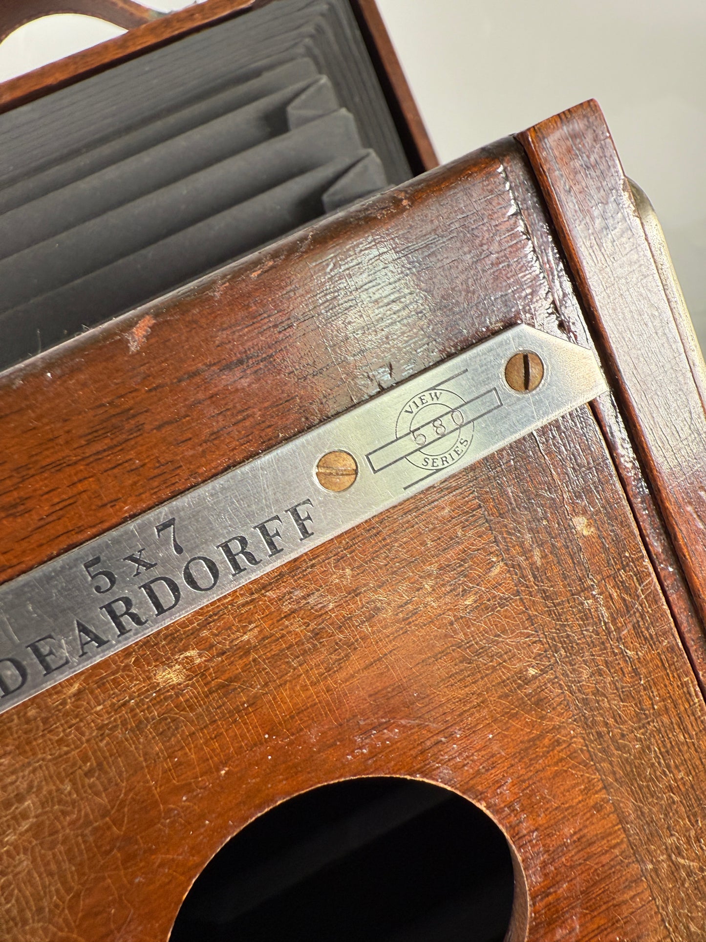 Deardorff 5X7 Large Format Film Wooden Camera Body with 4X5 Reducing Back