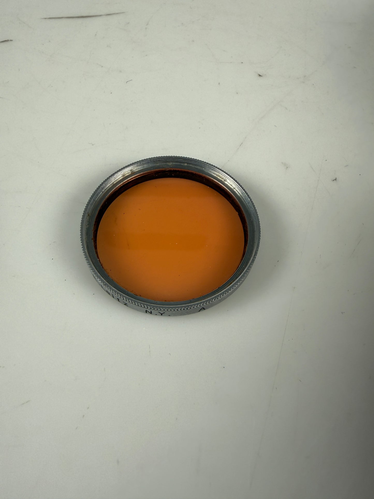 Leica 39mm Summitar Amber A Warming Chrome Ring Filter E Leitz NY