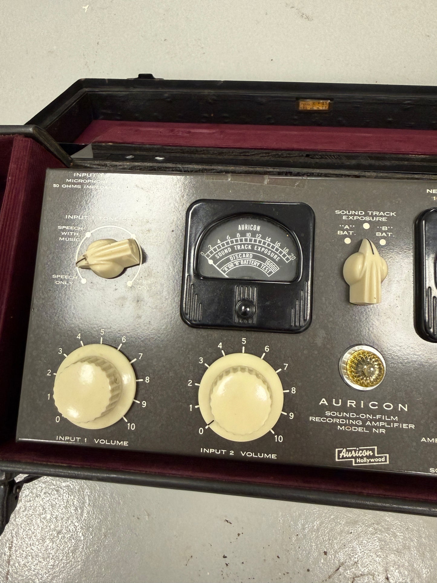 Bach Auricon NR Sound on Film recording equipment Amplifier w/ E6 microphone