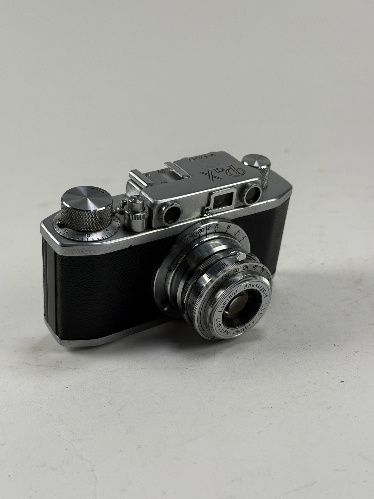 PAX 35mm Rangefinder Camera Luminor Anastigmat 45mm f3.5 Case, hood