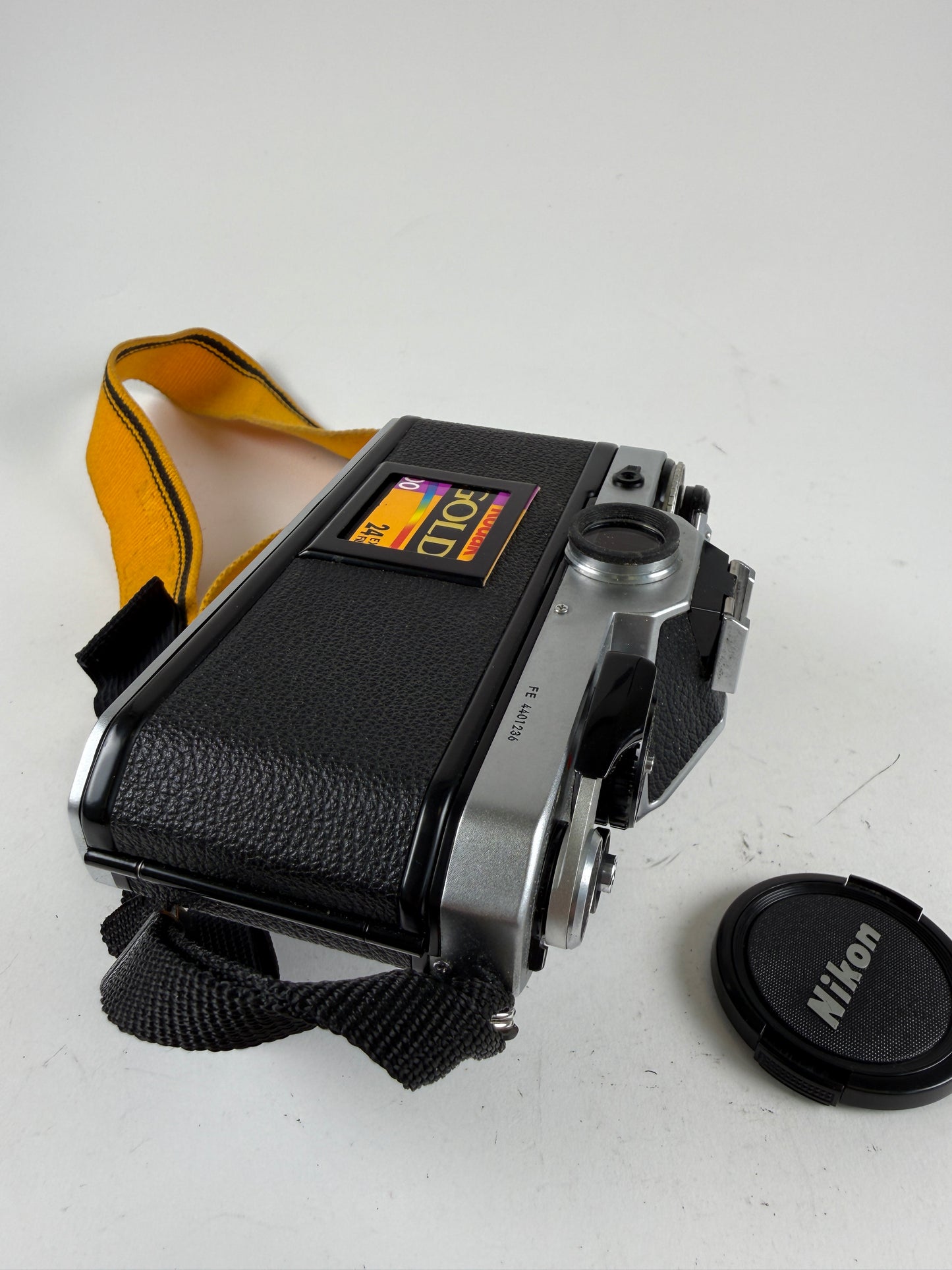 Nikon FE Chrome 35mm SLR Film Camera Body w/ 50mm f1.8 ais lens