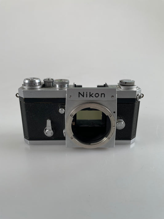 Nikon F Chrome 35mm film camera body without finder