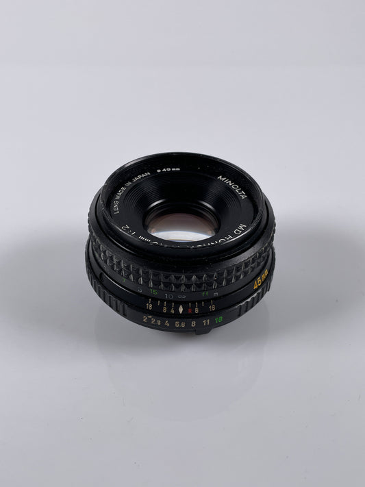 Minolta MD Rokkor-X 45mm f/2 Pancake Prime lens