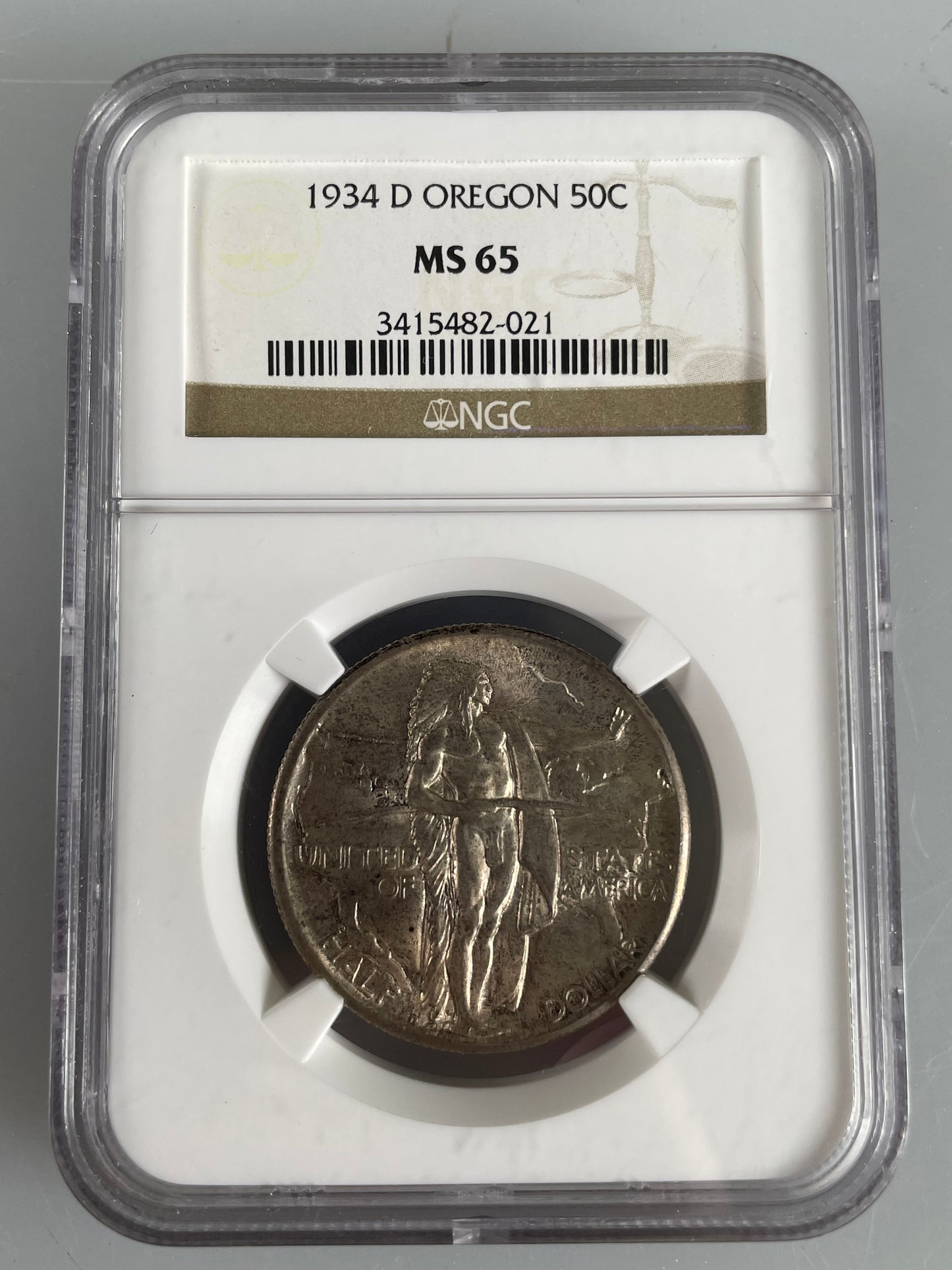 1934 D Oregon Trail 50c Commemorative NGC MS65